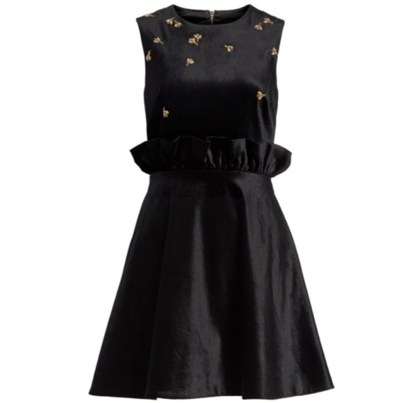 🍒NWT🍒 TED BAKER VELVET QUEEN BEE SHIFT DRESS - Picture 5 of 8